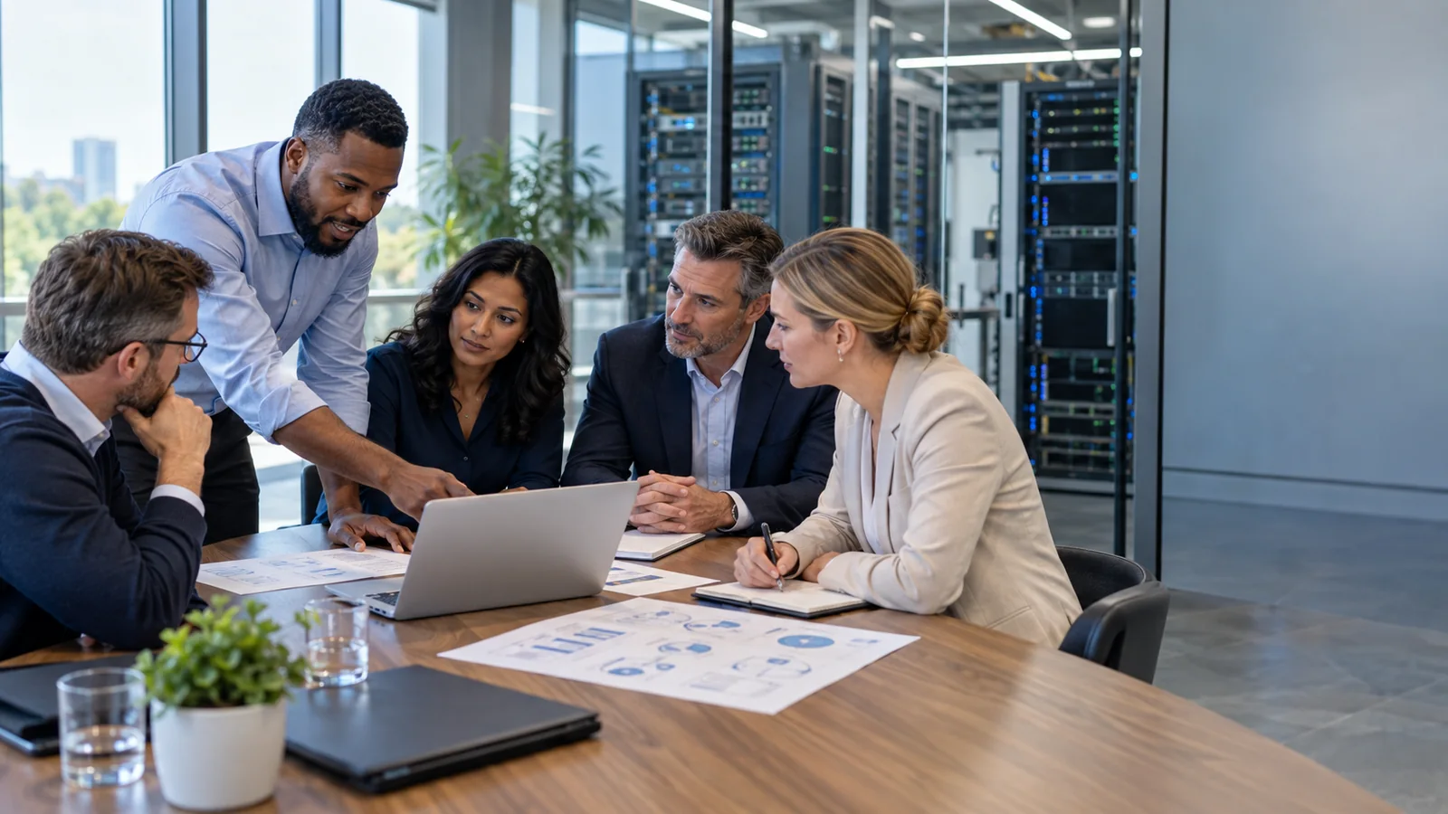 Yottability consultants and a business team mapping a technology strategy